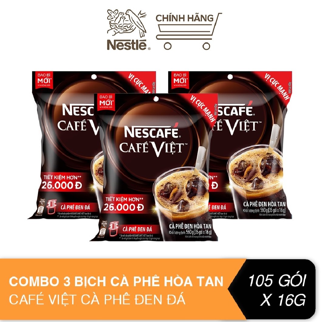 Cafe việt hòa tan nescafe 1 bịch 35 gói loại 16g