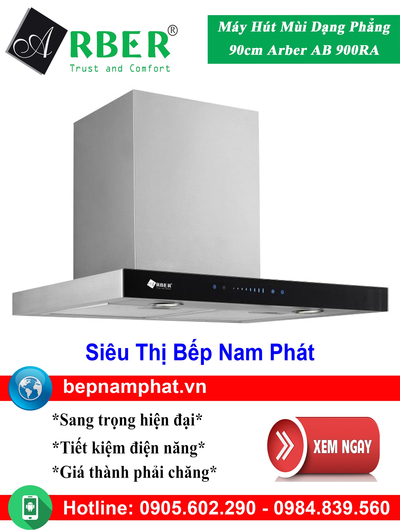 Máy hút mùi dạng phẳng 90cm Arber AB 900RA, máy hút mùi nhà bếp, máy hút mùi bếp, máy hút mùi kính cong, máy hút mùi canzy, máy hút mùi mini, máy hút mùi âm trần, máy hút mùi electrolux, may hut mui