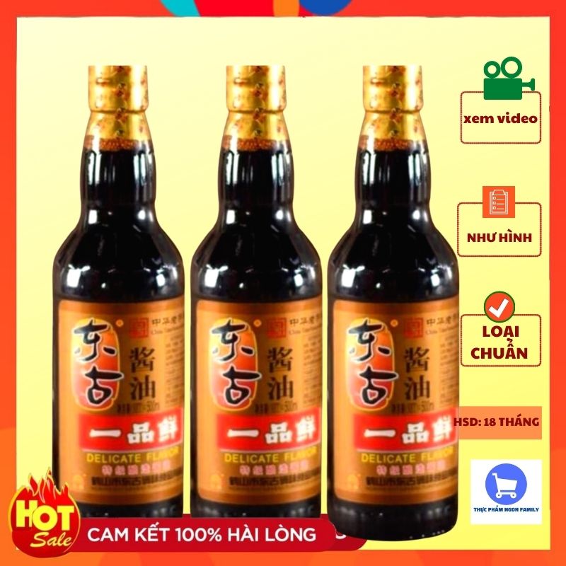Sỉ 1 thùng xì dầu càng cua 12 chai nhãn tiếng trung chuẩn nội địa