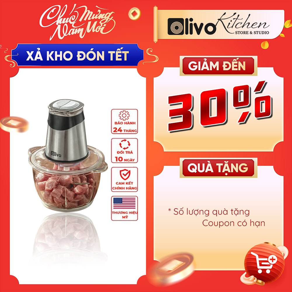 Máy Xay Thực Phẩm Đa Năng OLIVO FC21 - Dung Tích 2.1L - Công Suất 500W - Thương Hiệu Mỹ - Hàng Chính Hãng