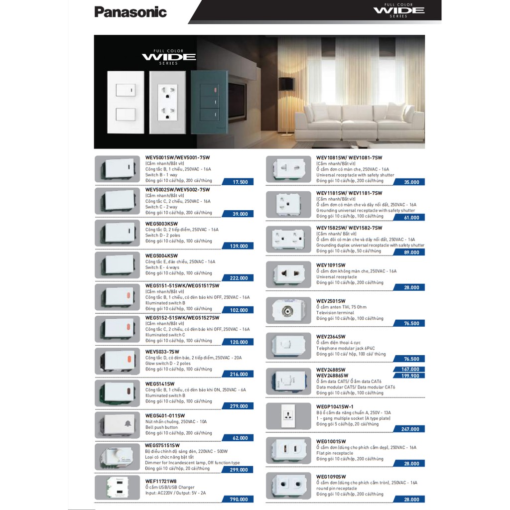 Ổ cắm data cat5 panasonic, hạt mạng wev2488sw