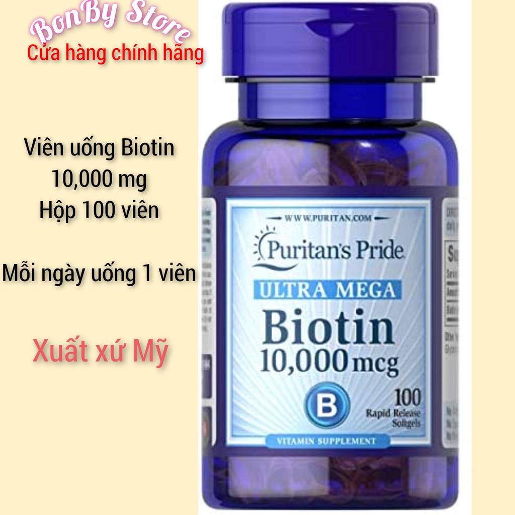 Viên uống bổ sung biotin 10,000mg puritan pride 100 viên.