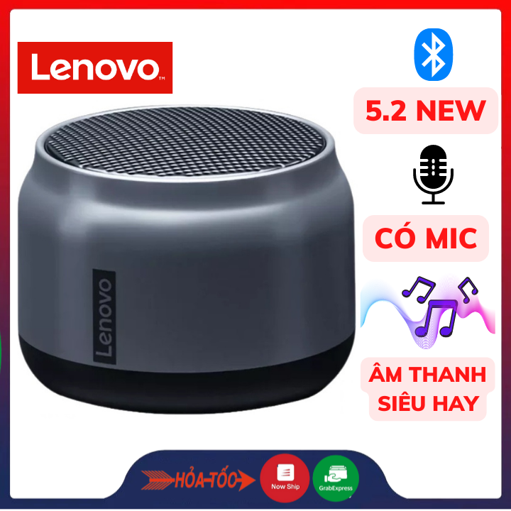 Loa Bluetooth Mini Lenovo K3 - Âm thanh lớn chất lượng cao, Bluetooth 5.0, tín hiệu ổn định, tiết kiệm điện
