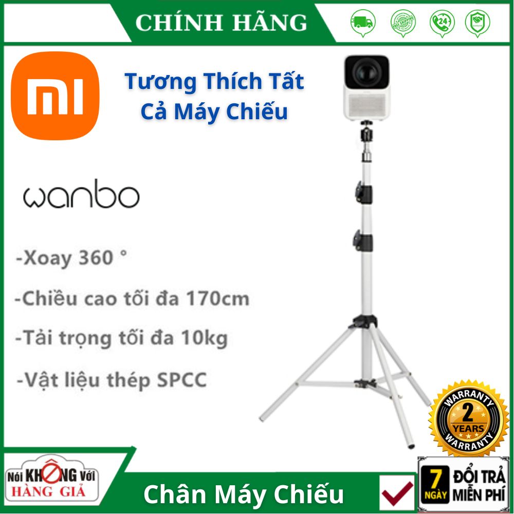 Kệ đỡ máy chiếu 3 chân không bánh xe wanbo t2 max / t2r max / t6 max 1.7m xoay 360 ° chất liệu hợp kim nhôm nhẹ chắc chắn. chịu lực 10kg - bảo hành 12 tháng