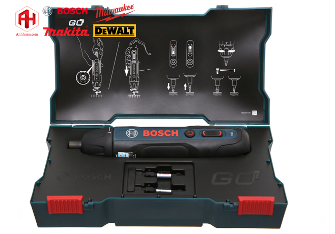 Máy vặn vít dùng pin Bosch Go Gen 2 là sự kết hợp hoàn hảo giữa dụng cụ dùng pin và tay cầm tuốt nơ vít
