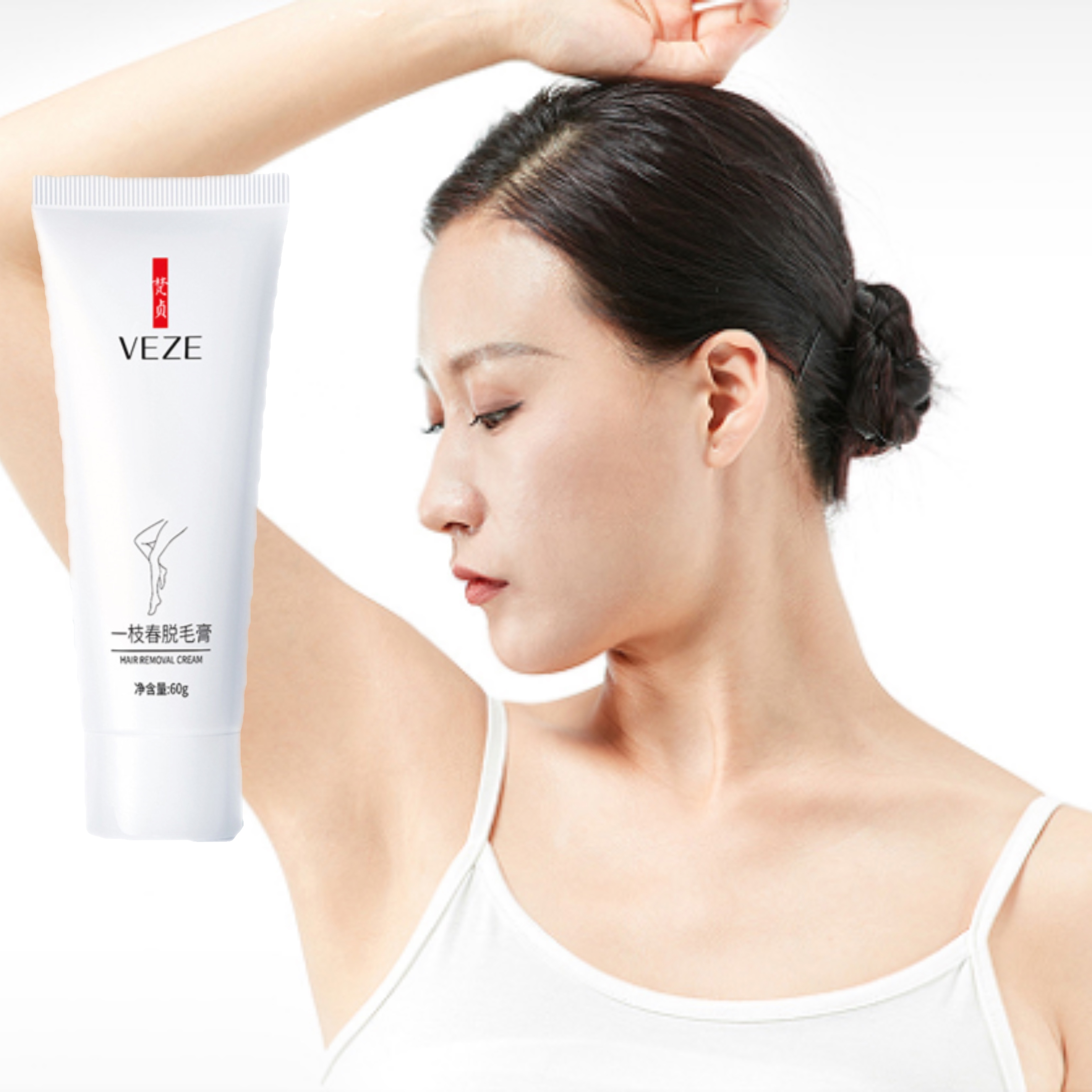 Kem tẩy lông VEZE 60g, tẩy lông vùng kín, Mousse tẩy lông tẩy lông chân nhẹ nhàng và không gây kích ứng Kem tẩy lông nách chân tay vĩnh viễn
