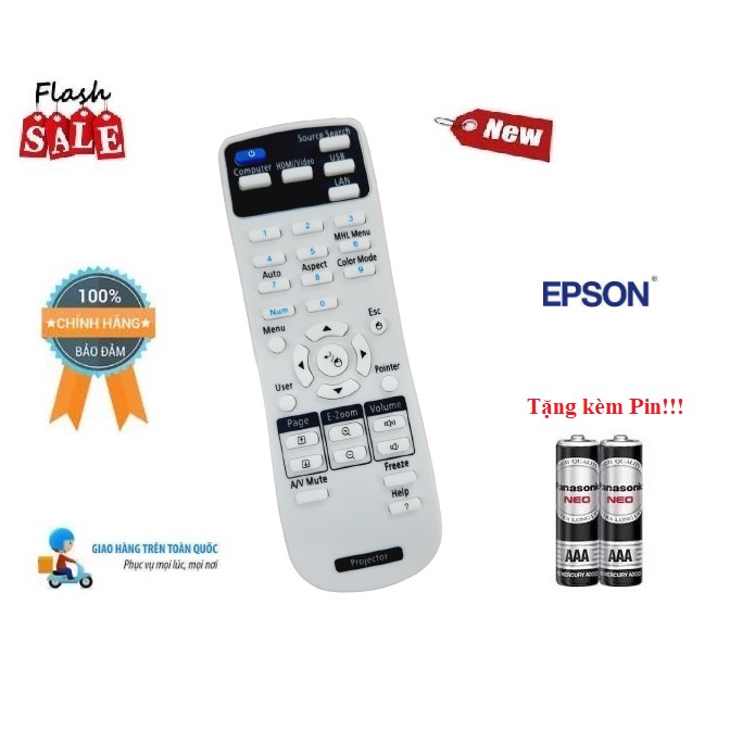 _ Remote Điều khiển máy chiếu Epson- Hàng chính hãng mới 100% Tặng kèm Pin