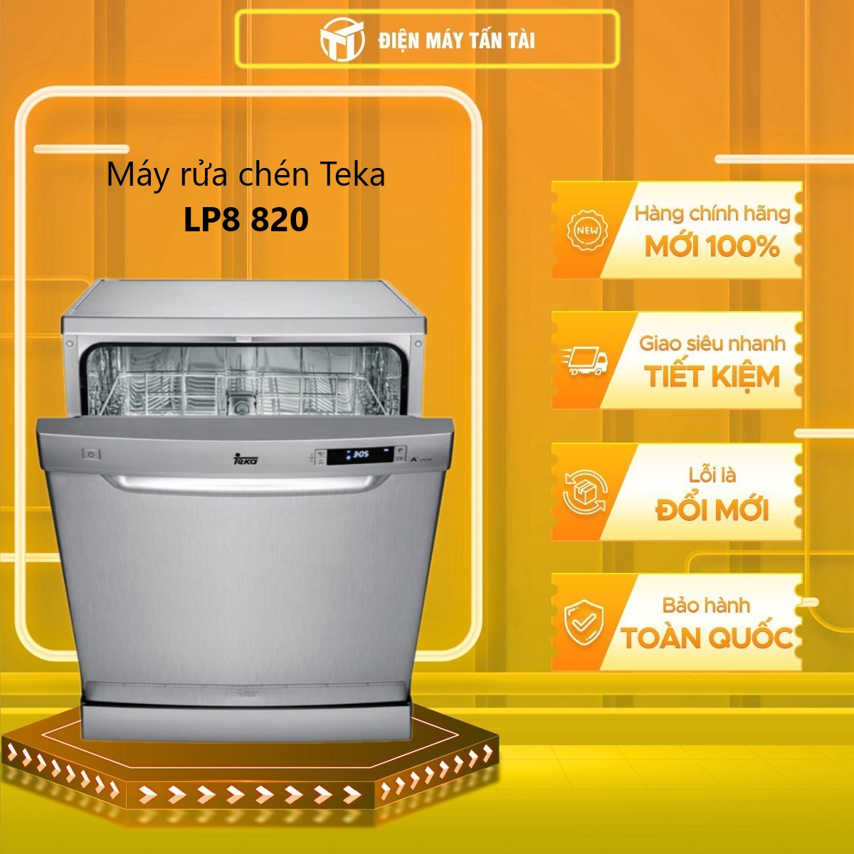 Máy rửa chén Teka LP8 820 - 12 bộ, thép không gỉ, độc lập, tiết kiệm nước và điện