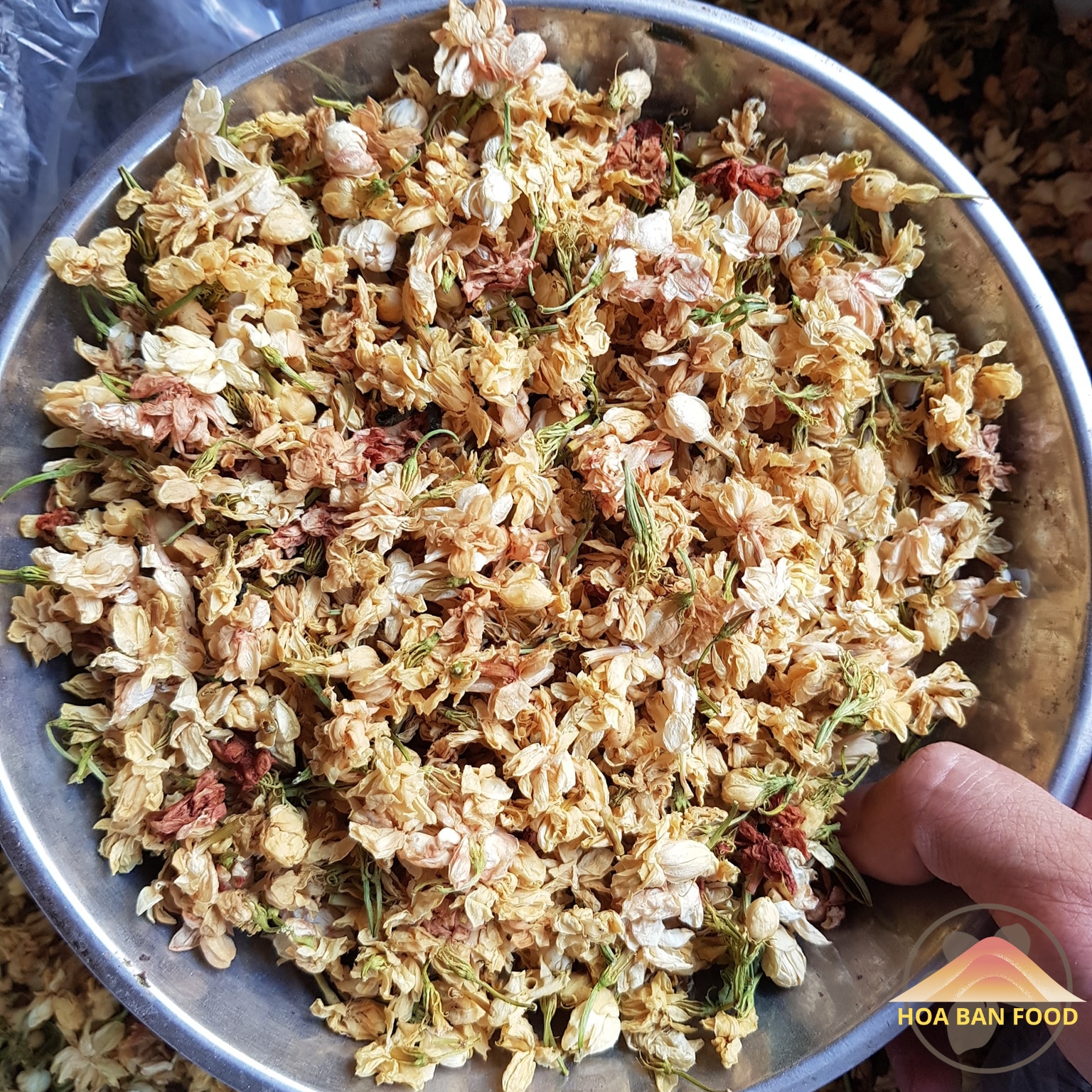 Trà hoa nhài , trà hoa bát tiên khô sấy lạnh HOA BAN FOOD loại 1 thượng hạng 1kg. Hoa nhài ta pha trà chanh, trà tắc, trà sữa