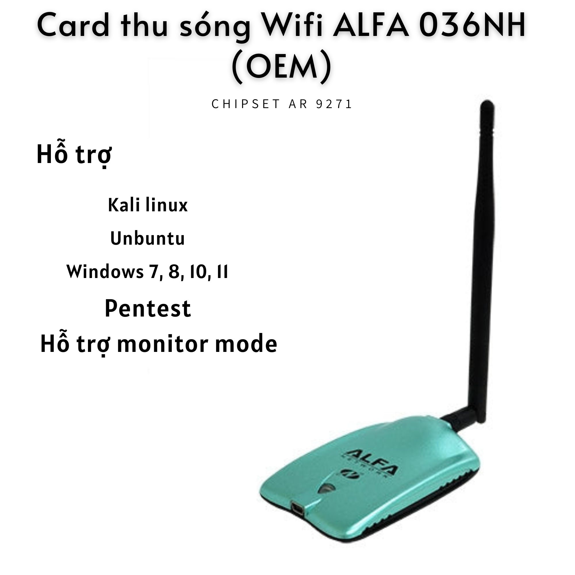 USB Wireless Adapter ALFA AWUS036NH Chipset AR9271
