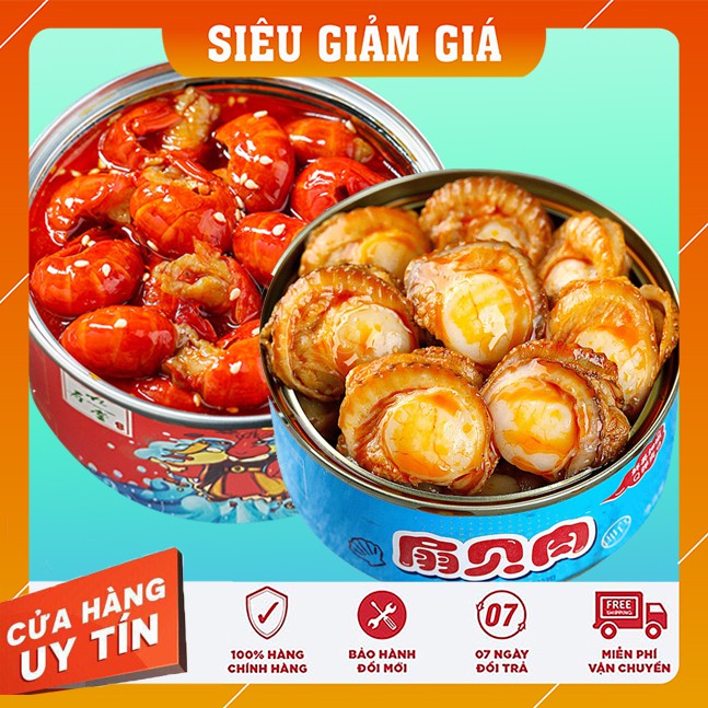 Combo tôm đất sốt cay và sò điệp đóng hộp tứ xuyên