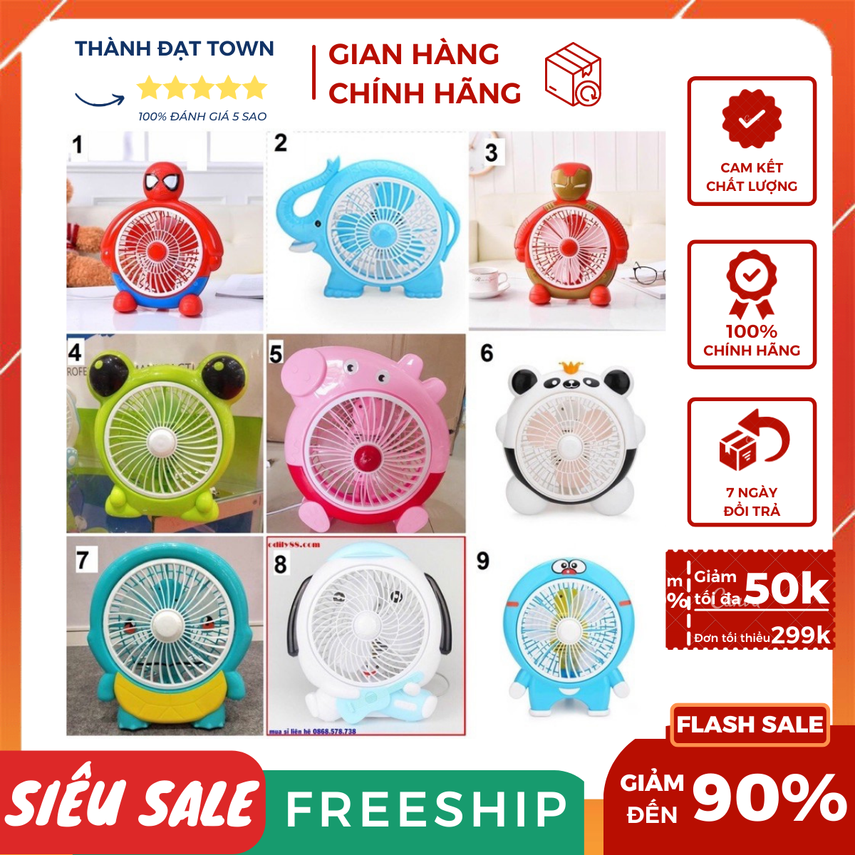 Quạt để bàn Hình Thú Dễ Thương Quạt mini, Quạt Siêu Mát Siêu Tiện Dụng