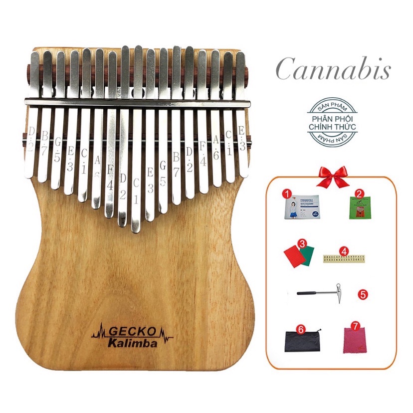 Đàn kalimba gecko 17 phím k17cap - tone c, gỗ long não