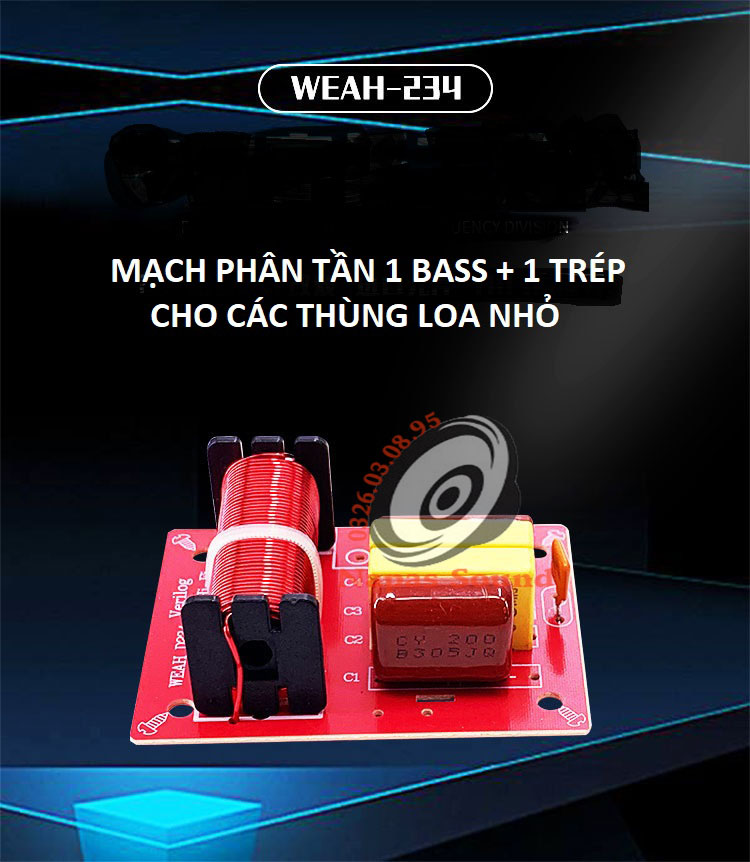 PHÂN TẦN 2 LOA NHỎ D234 - GIÁ 1 MẠCH - PHÂN TẦN LOA BOOKSHELF, VIOLON..VV - MẠCH PHÂN TẦN CHO LOA KÉO