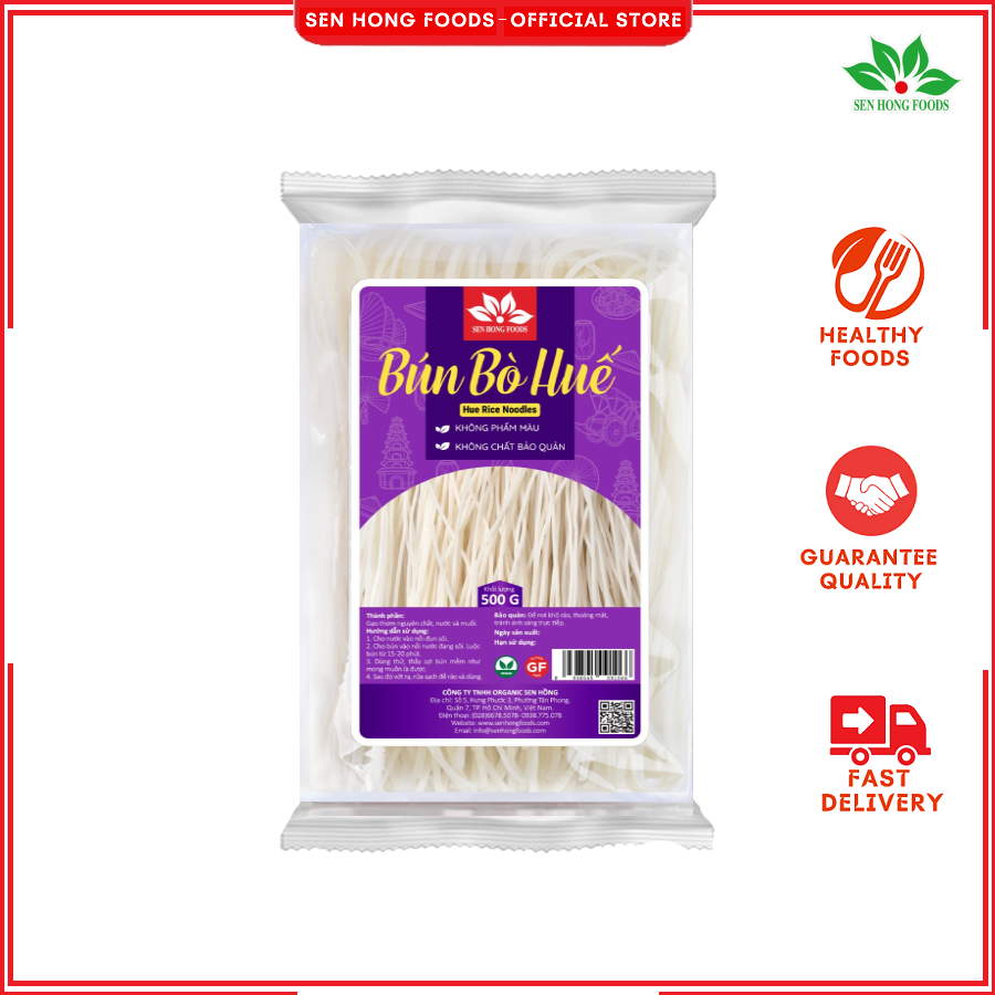 Bún bò huế sen hồng 500g 100% gạo sạch nguyên chất