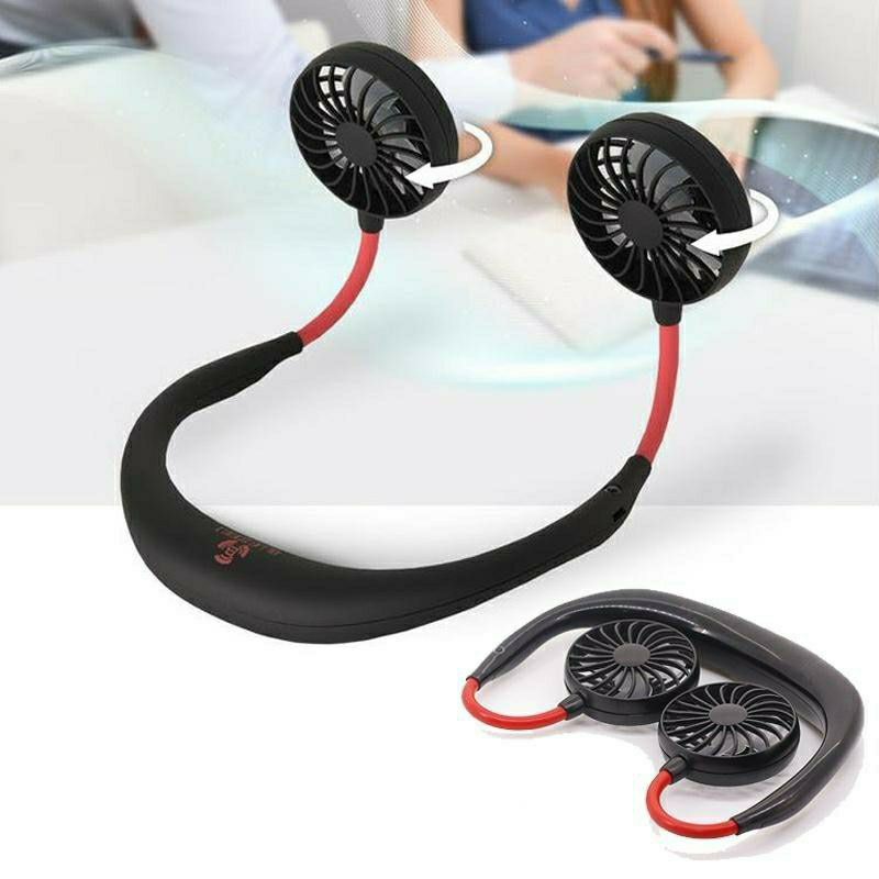 Quạt cầm tay usb mini treo cổ dành cho người lười hoặc tập gym, quạt mini đeo cổ 360 độ