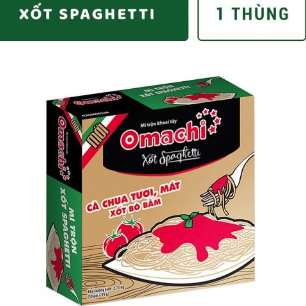 Thùng 30 Gói Mì Trộn Khoai Tây Omachi Xốt Spaghetti 91g
