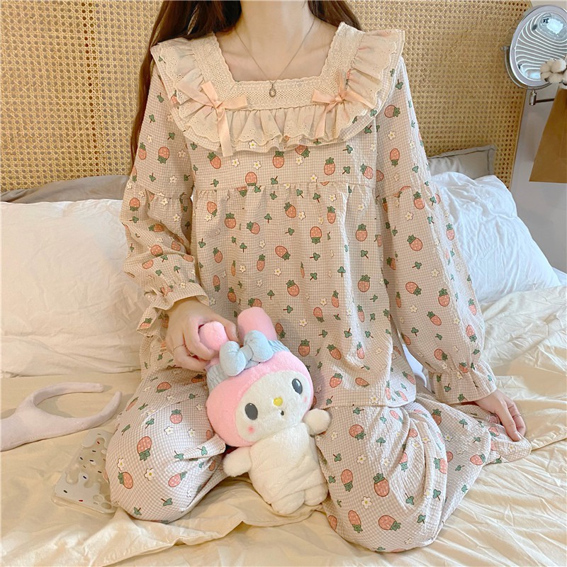 Set bộ mặc nhà trái dâu quảng châu tiểu thư