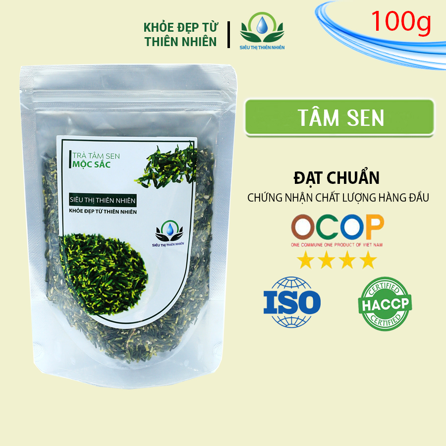 Trà tâm sen sấy khô thương hiệu mộc sắc gói 100g