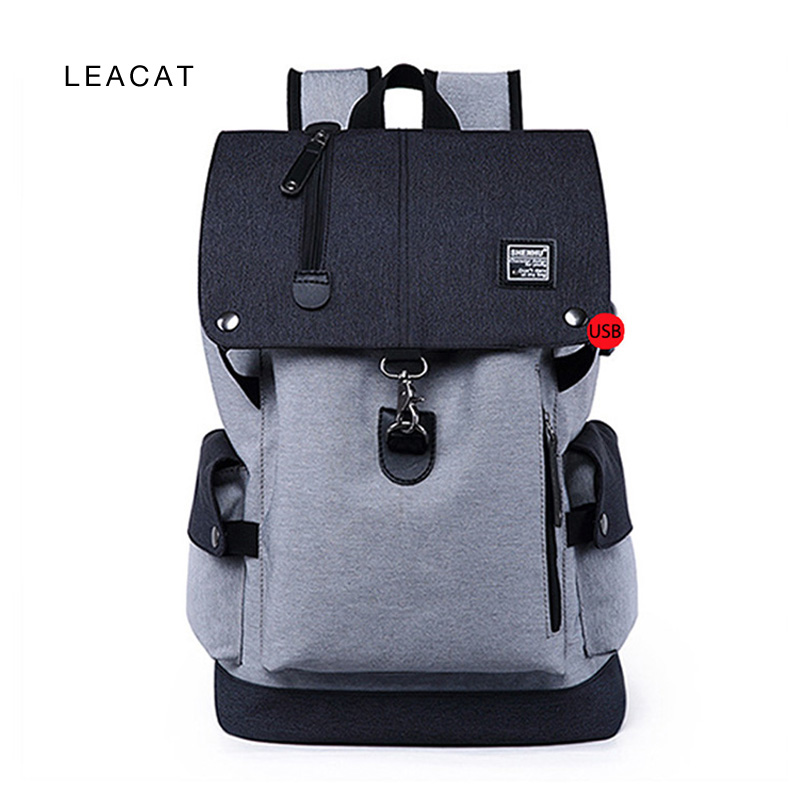 Leacat Ba Lô Du Lịch Vải Túi Đeo Vai Thời Trang Hàng Ngày Công Việc Văn Phòng Ba Lô Ba Lô Doanh Nhân Túi Đựng Laptop Cho Nam Giới