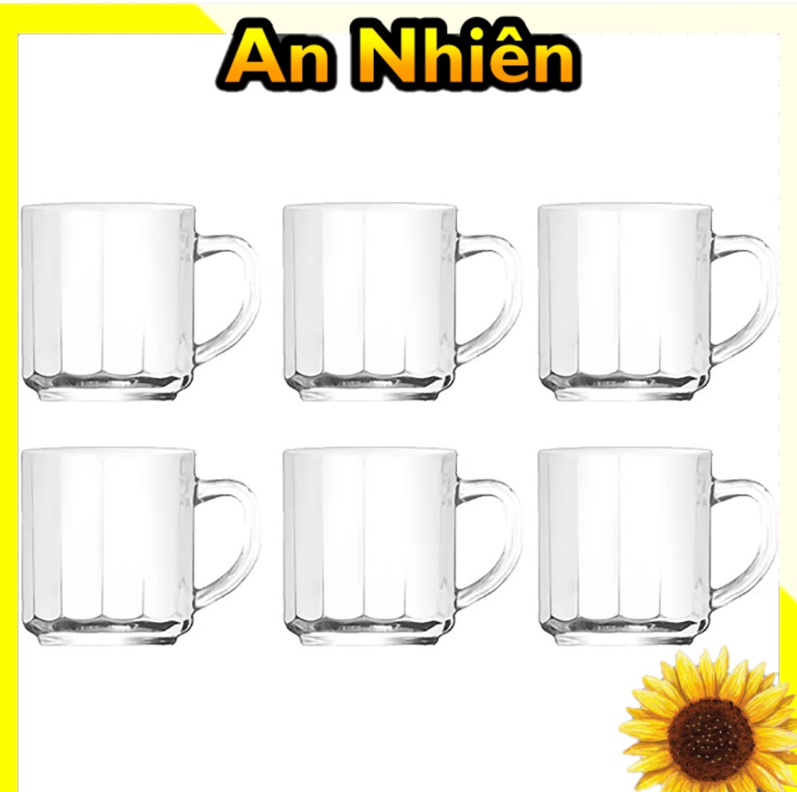 Bộ 6 ly quai thủy tinh thái lan 295ml ug 345