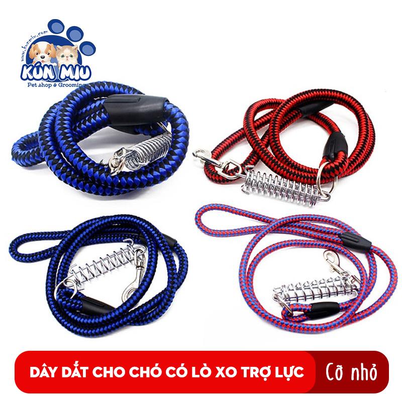 Dây dắt trợ lực có lò xo cỡ nhỏ cho chó kún miu nhiều màu sắc