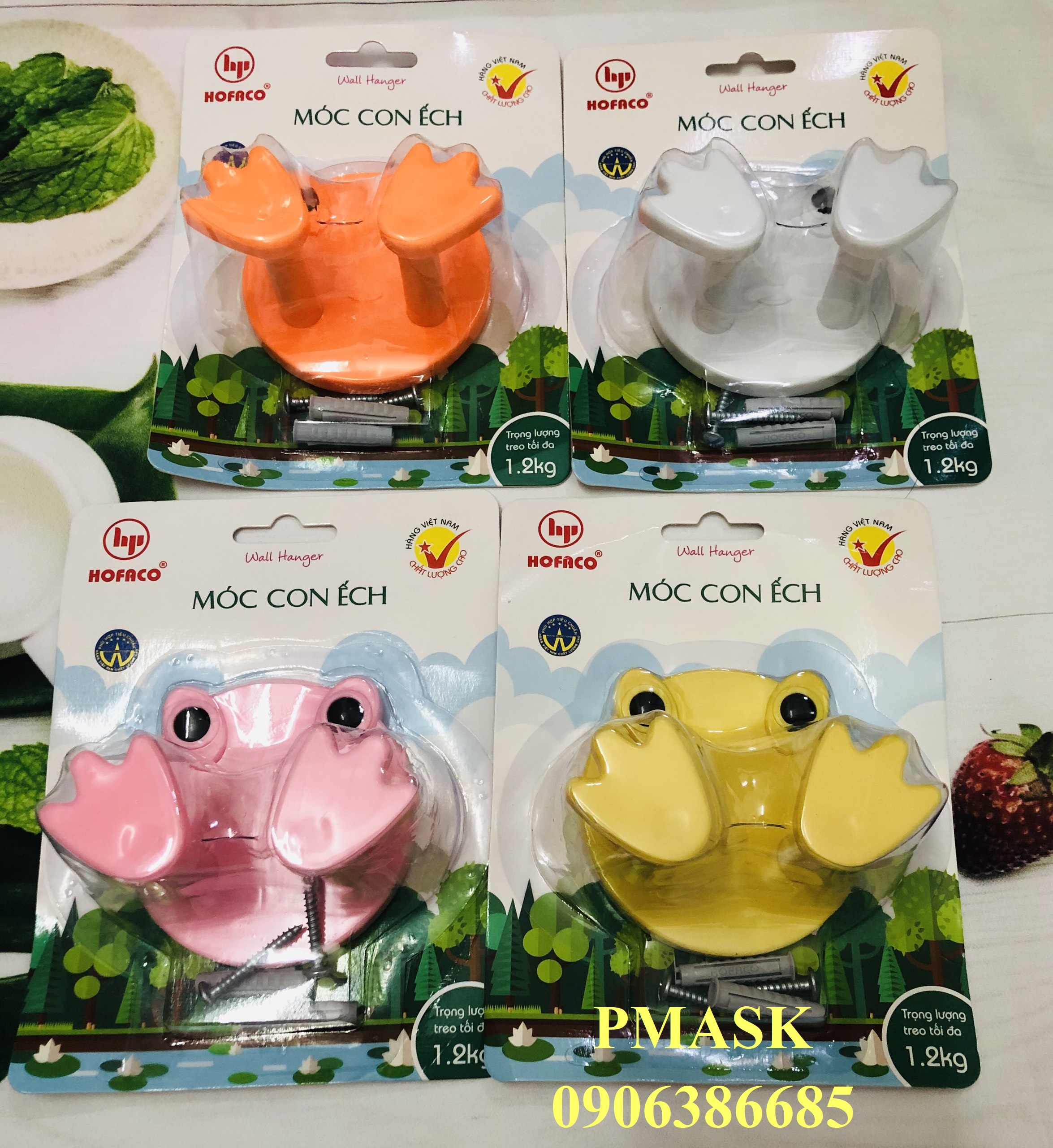 Móc dán dính tường bằng nhựa cao cấp - Móc con ếch HPG184 – Móc dán tường hình con ếch dễ thương