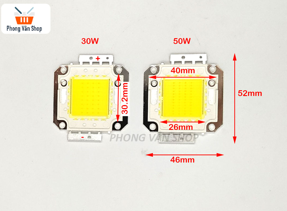 Chip led siêu sáng 12v 50W - Ánh sáng trắng