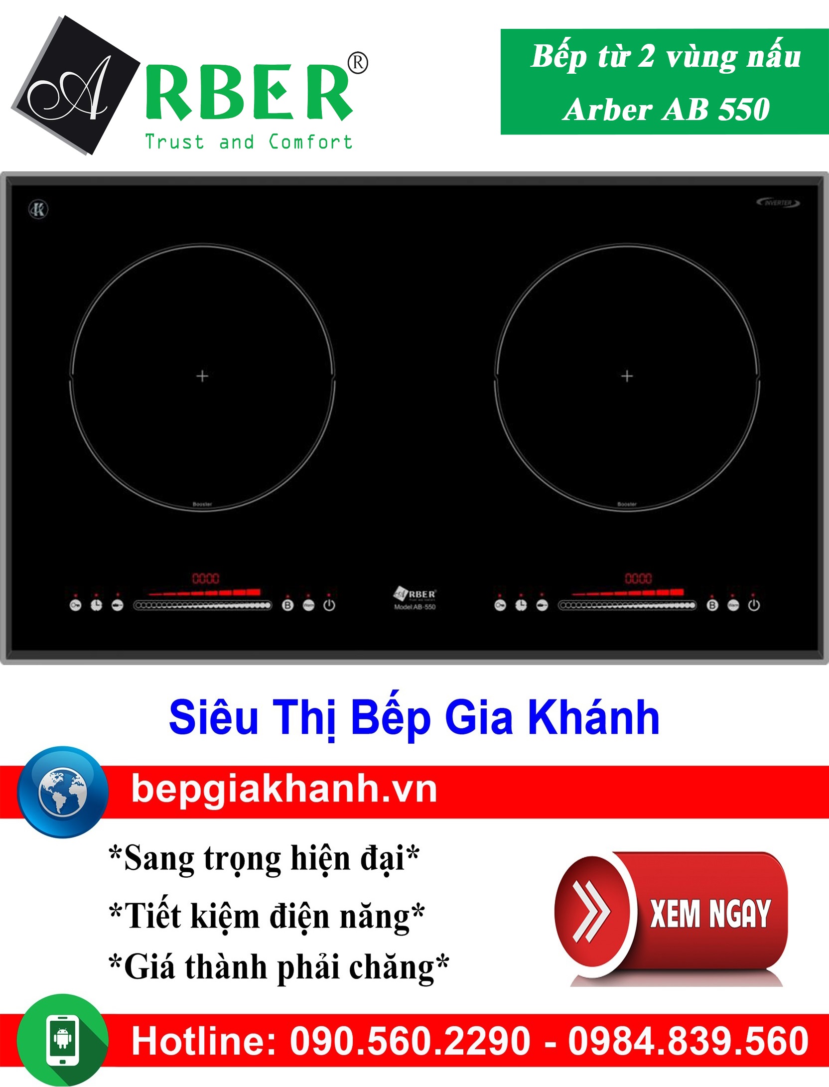 [HCM]Bếp từ đôi Arber AB 550, bếp điện từ, bếp điện từ đôi âm, bếp điện từ đôi, bếp điện từ đôi đức, bếp điện từ đôi nhật, bếp điện từ giá rẻ