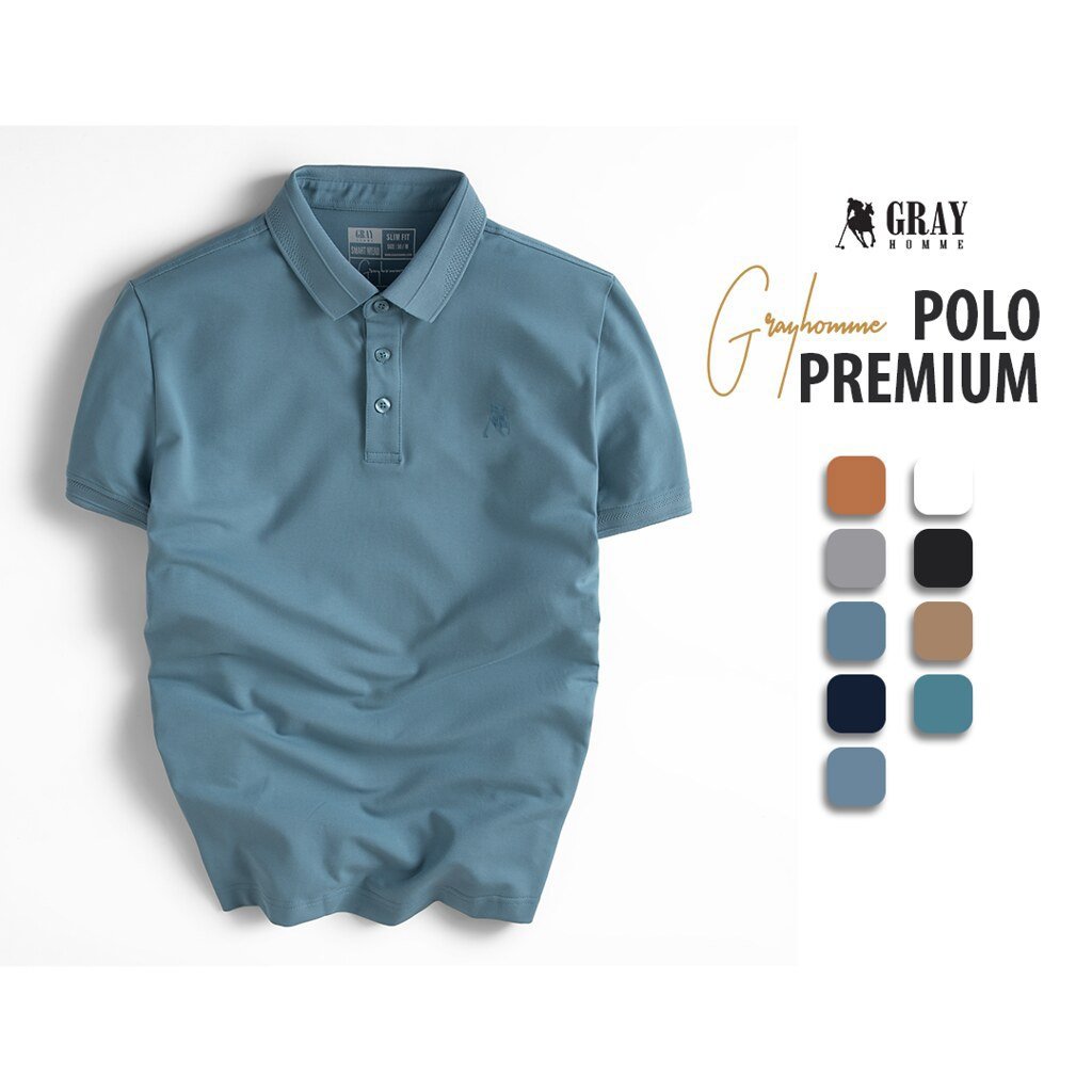 Áo Polo Nam Trơn Có Cổ Ngắn Tay (9 màu) GRAYHOMME Basic Vải Cotton Cao Cấp