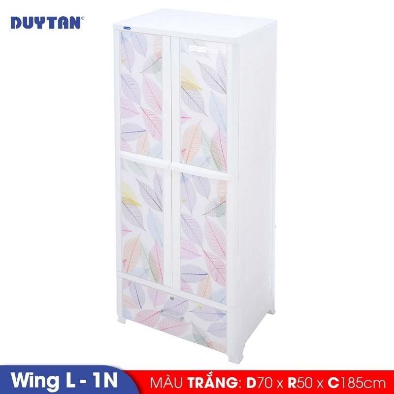 Tủ nhựa DUY TÂN Wing L-1N 2 cửa 1 ngăn (70 x 50 x 185 cm) - 09347 - Giao màu ngẫu nhiên