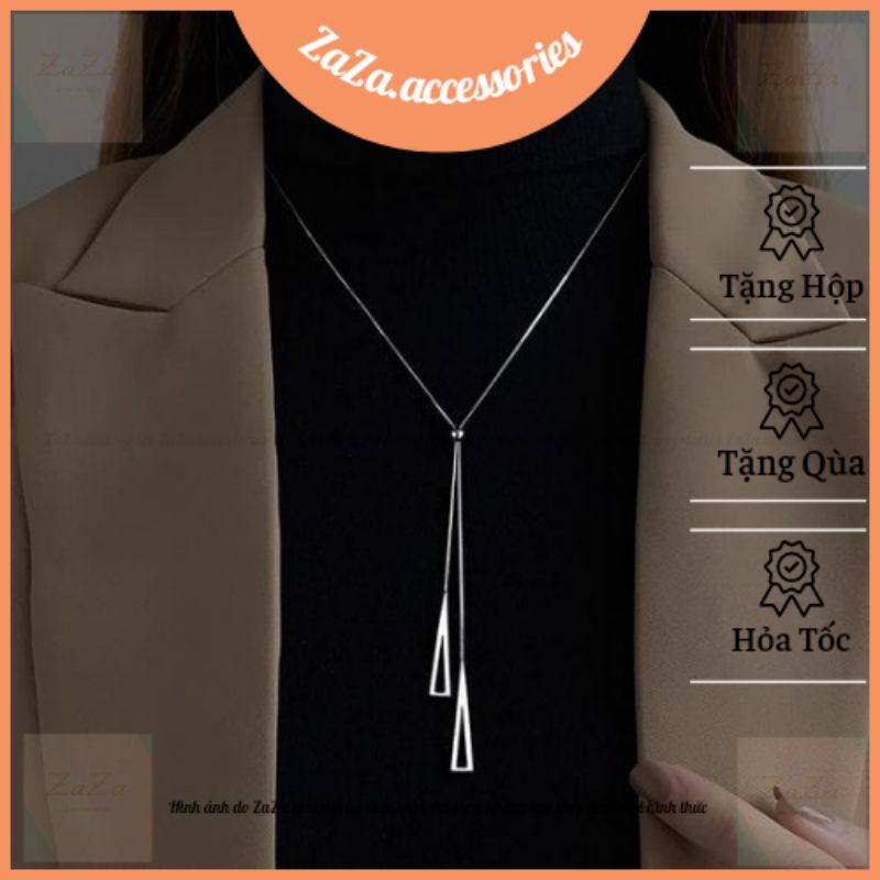 Dây chuyền bạc S925 nữ - Vòng cổ nữ bạc Ý Chocker đeo 2 kiểu cá tính ZaZa.accessories
