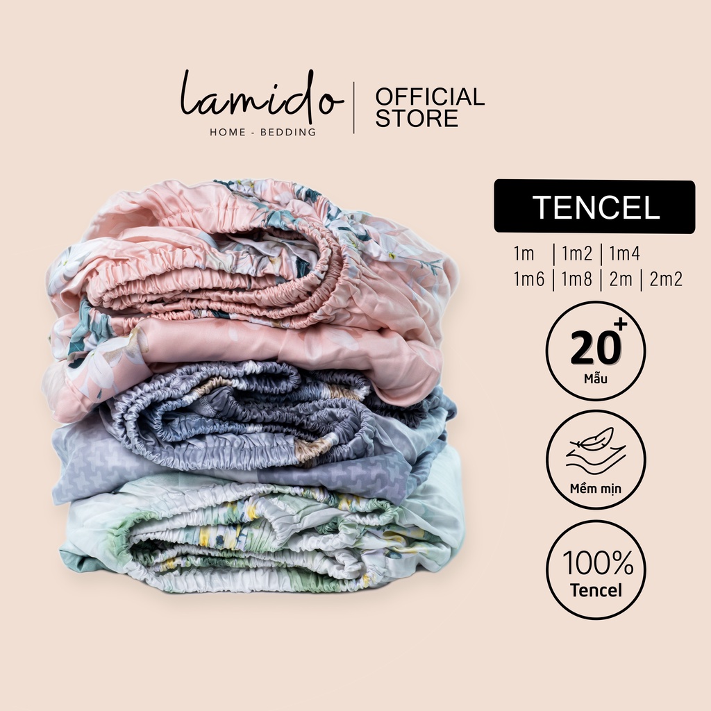 Ga giường/drap lụa tencel 80s cao cấp lamido bo chun size nệm 1m4, 1m6, 1m8, 2m
