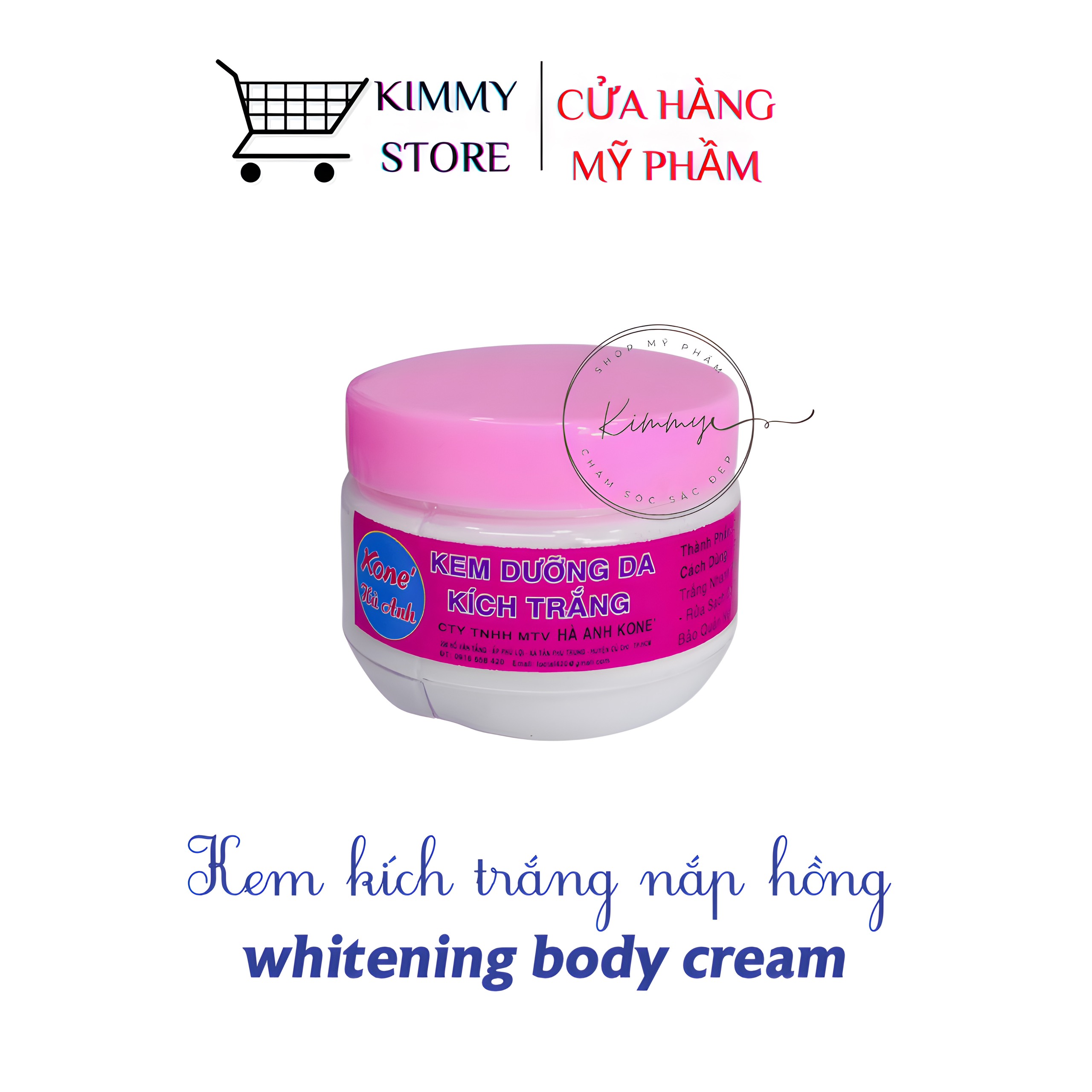 [HCM]kem Kích trắng nắp hồng