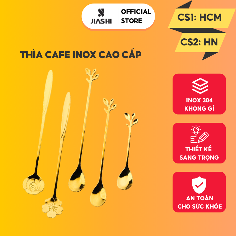 Muỗng thìa cà phê, thìa Cafe Inox 304 nhiều màu pha trà, ăn bánh kem, tráng miệng phủ bóng sang trọng MTC02