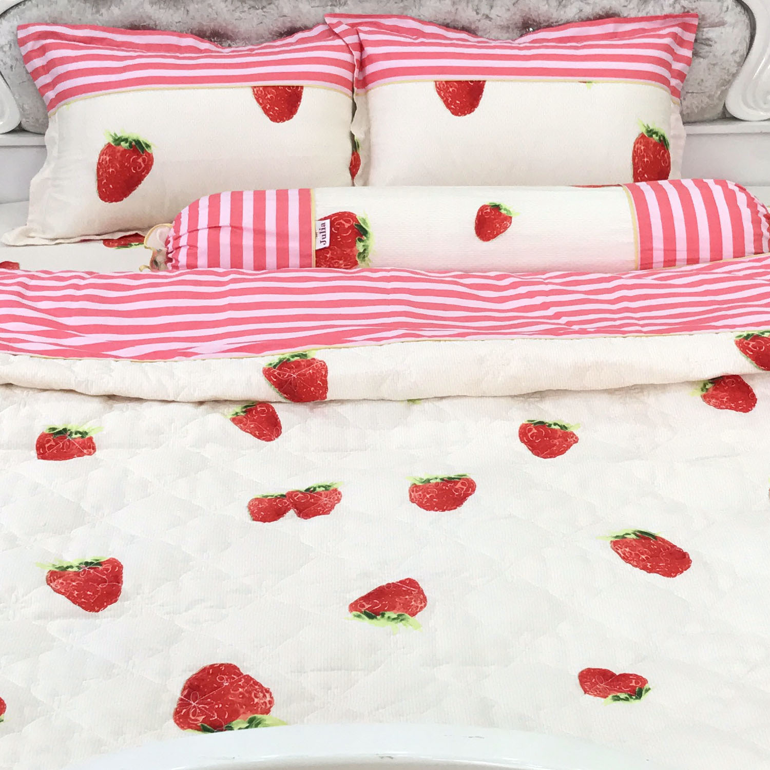 Bộ ga gối drap giường 100% cotton sợi bông Hàn Quốc Julia 248