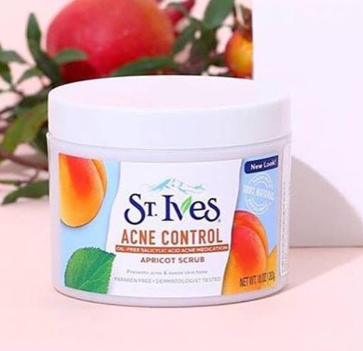 Tẩy tế bào chết st.ives acne control apricot scrub 283gr, tẩy da chết ngừa mụn, hương mơ chính hãng mỹ