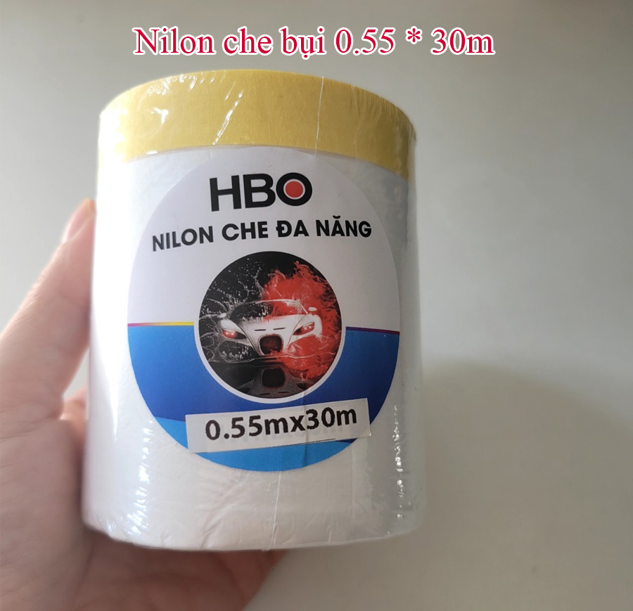 Màng bọc che bụi đa năng, băng keo nilon che sơn, cuộn che đồ 0.55*30m
