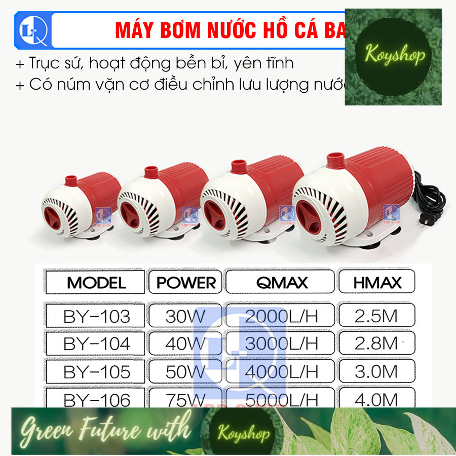 Máy bơm BY 103, BY 104, BY 105, BY 106 Máy bơm hồ cá BAOYU Trục sứ