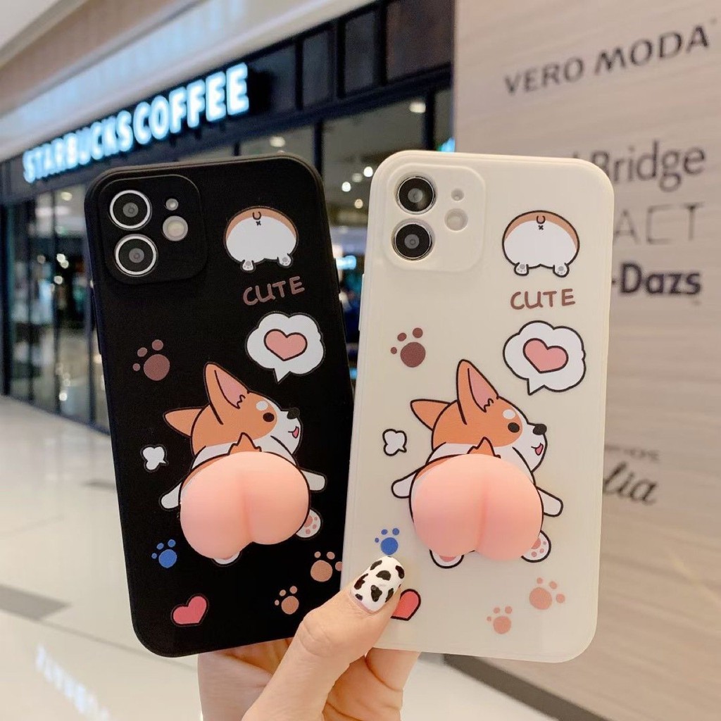 Ốp lưng IP cạnh vuông Corgi - đào bóp cho 6/6s/6plus/6splus/7/7plus/8/8plus/x/xs/xsmax/11/11promax/12/12promax