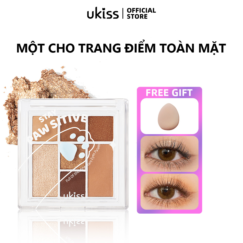 Ukiss bảng phấn mắt bảy màu phấn mắt đa năng phấn má tạo khối dòng ngôi sao lấp lánh