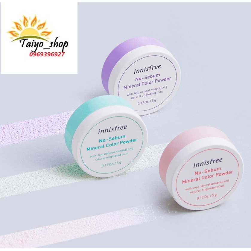 Phấn phủ kiềm dầu dạng bột khoáng có màu innisfree No Sebum Mineral Color Powder 5g