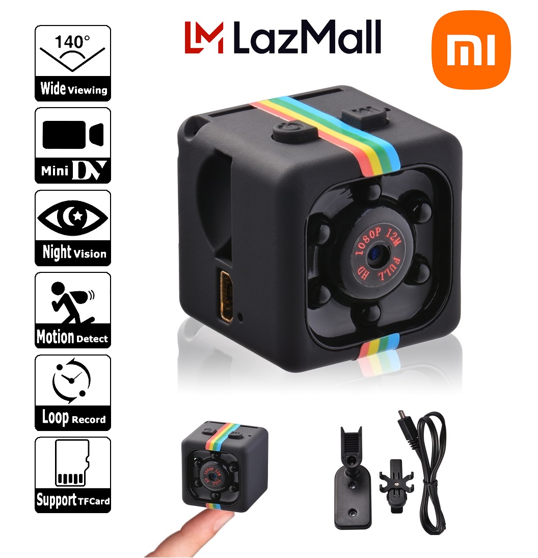 LazMaII Xiaomi Camera Mini Siêu Nhỏ Giấu Kín Xiaomi  Camera Mini Siêu Nhỏ Không Dây Xiaomi Camera Siêu Nhỏ Kết Nối Điện Thoại SQ11 Thông Minh Chống Rung, Chống Nước, Siêu Sắc Nét HD1080P