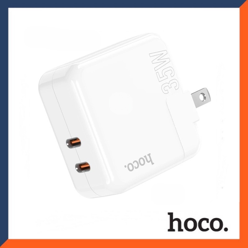 Củ sạc nhanh 35W Hoco - Cục sạc 2 cổng Type C thiết kế nhỏ gọn ứng dụng cho mã đt vivo ip samsung ...
