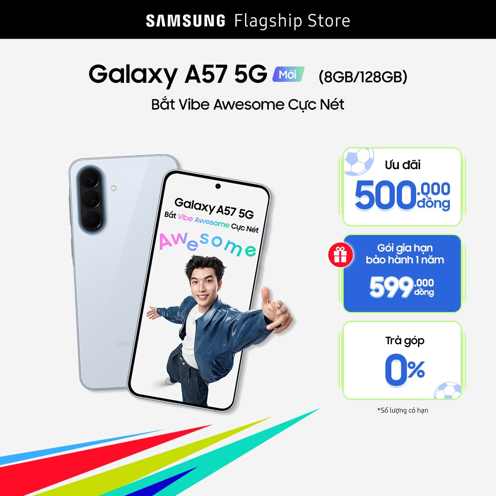 [SIÊU SALE GIỮA NĂM 20H 5-8.6] Điện thoại Samsung Galaxy A57 5G (8-128GB) - Hàng chính hãng