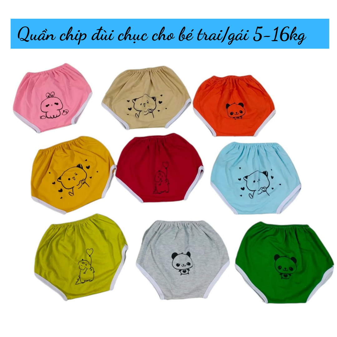 Sét 10 quần chip đùi cho bé 5-15kg chất cotton mềm mát thấm hút tốt