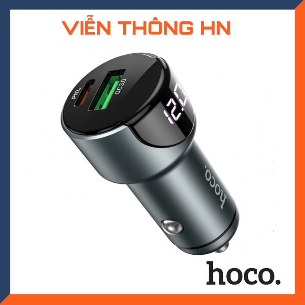 Tẩu sạc nhanh oto xe hơi qc 3.0 pd 20w Hoco DF42 2 cổng sạc usb và type c ứng dụng cho ô tô ....