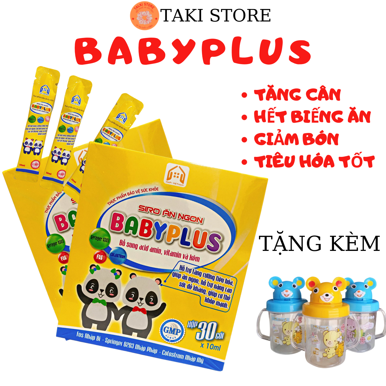 Siro ăn ngon babyplus giúp bé hết biếng ăn ,tăng cân,giảm táo bón - 30 gói