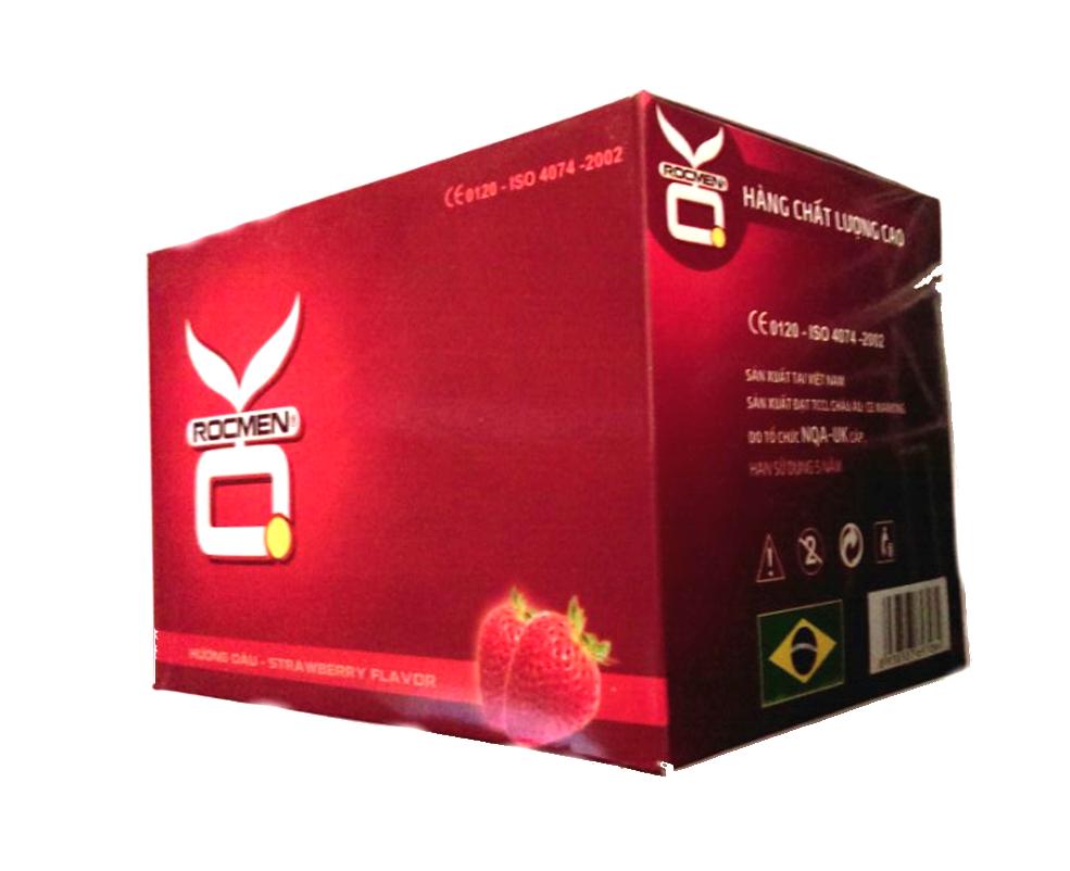 Freeship Bộ 1 hộp lớn bao cao su ROCMEN Hương Dâu 144 chiếc - thêm phần quyến rũ