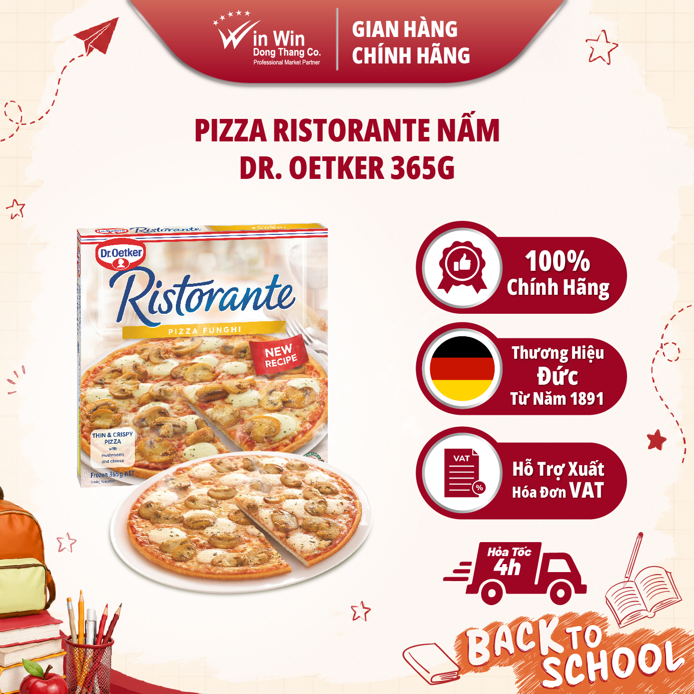 Pizza Ristorante Nấm Dr. Oetker 365g - Nhập Khẩu Đức | Dr.Oetker Ristorante Pizza Funghi 365g